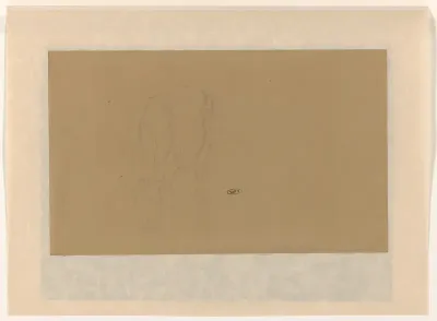Schetsblad met studie van een grazende koe
