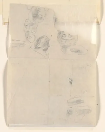 Schetsen van beeldenkoppen