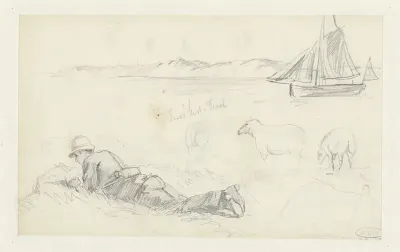 Schetsen van de zuidkust van Texel