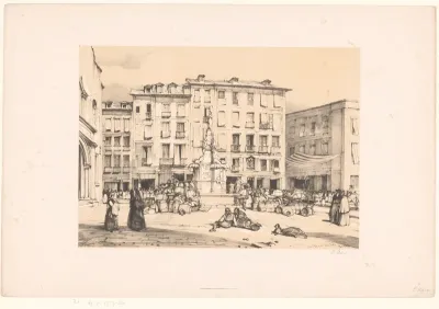 Schetsen van een reis naar Spanje: Puerta del Sol, te Madrid