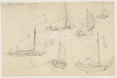 Schetsen van een zeilbootje