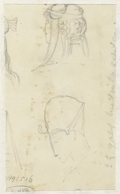 Schetsen van Egyptische hoofddeksels