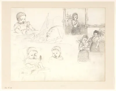 Schetsen van kleine kinderen