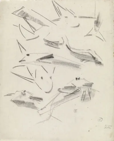 Schetsen van ponen en detailstudies