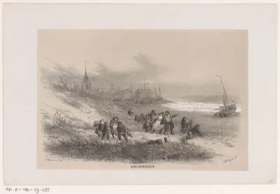 Scheveningen tijdens de storm van 28 mei 1860