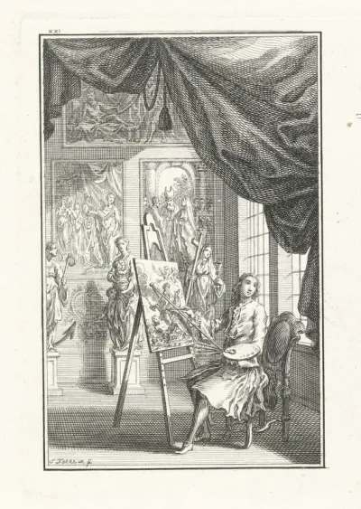 Schilder aan het werk