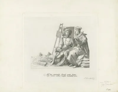 Schilder en dichter in discussie