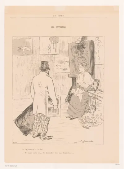 Schildersfamilie in atelier