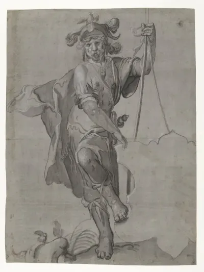 Schildhouder in Romeins kostuum