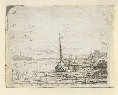 Schip aan een oever