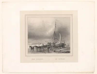 Schip aan het strand wordt ingeladen