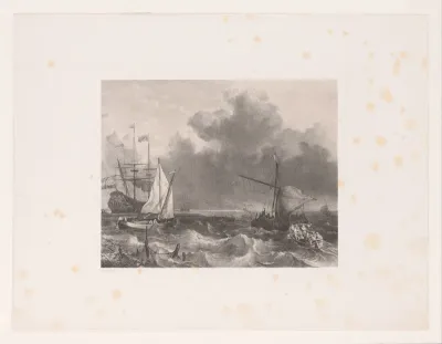 Schip en boten op zee