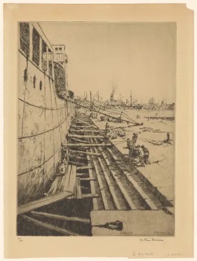 Schip in een droogdok