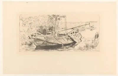 Schip in een sloot