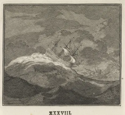 Schip in een storm