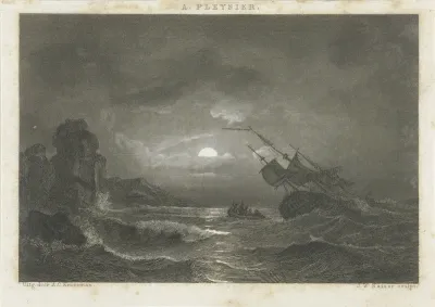 Schip in nood bij nacht