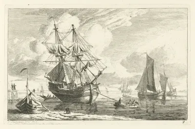 Schip in ondiep water aan de grond