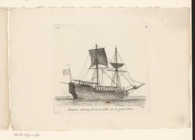 Schip met vissersnetten