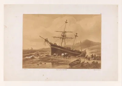 Schip op strand