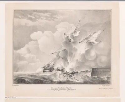 Schip van commandant Van Speyk ontploft