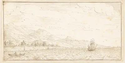 Schip voor een kust