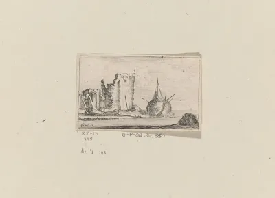 Schip voor een ruïne