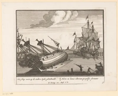Schip wordt op de andere zijde gekeerd