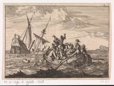 Schipbreuk van de hertog van York onderweg naar Edinburg, 1683