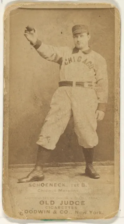 Schoeneck, 1st Base, Chicago, from the Old Judge series (N172) for Old Judge Cigarettes