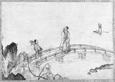 Scholar on a Bridge in a Landscape