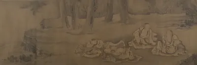Scholars and Monkeys under Trees