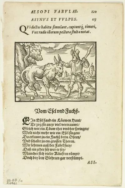 Schöne Figuren vor alle Fabeln Esopi (Aesop's Fables), plate eleven from Woodcuts from Books of the XVI Century