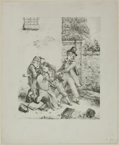 Schoolboys Fighting
