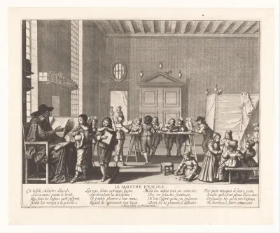 Schoolmeester in een klaslokaal