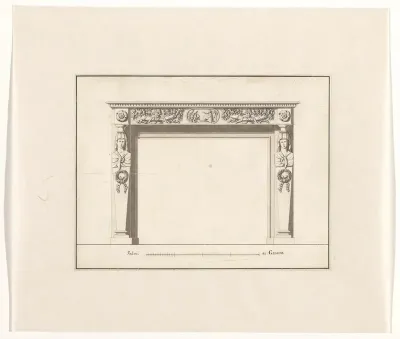 Schoorsteen met vrouwelijke hermfiguren