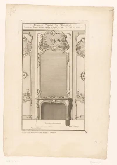 Schouw met cartouche met dieren