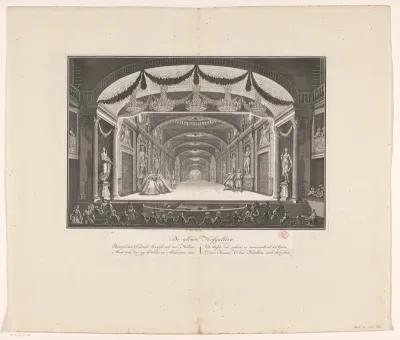 Schouwburg met toneeldecor: De aloude Hofgallery