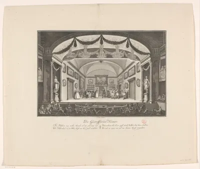 Schouwburg met toneeldecor: De Gestoffeerde Kamer