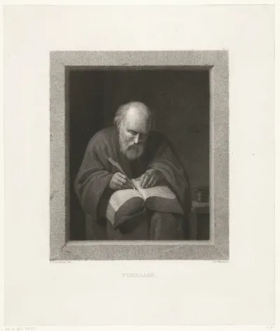 Schrijvende oude man