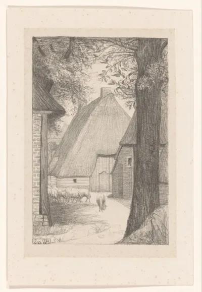 Schuren met schapen