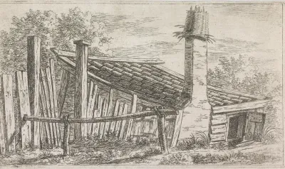 Schuur met hekwerk