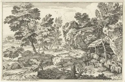 Schuur met schapen en koeien