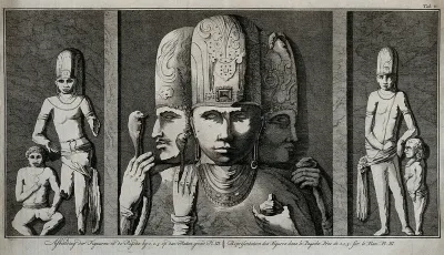 Sculpted figures on the temples of Elephanta
