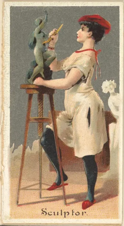 Sculptor, from the Occupations for Women series (N166) for Old Judge and Dogs Head Cigarettes