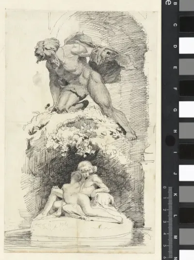 Sculptuur bestaande uit drie figuren