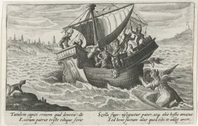 Scylla achtervolgt het schip van Minos