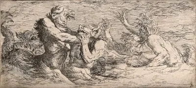 Sea monsters fighting