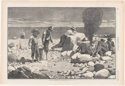 Sea-side Sketches – A Clam Bake (from "Harper's Weekly," Vol. XVII)