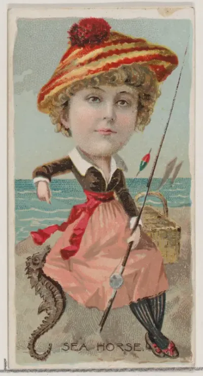 Seahorse, from the series Fishers and Fish (N74) for Duke brand cigarettes