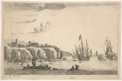 Seaport with Village on a Cliff